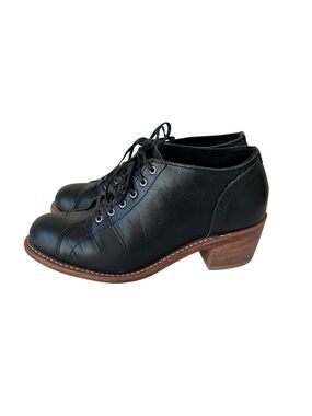 Red Wing Heritage Faye Leather Lace Up Block Heel Booties Black Size Women’s 7.5